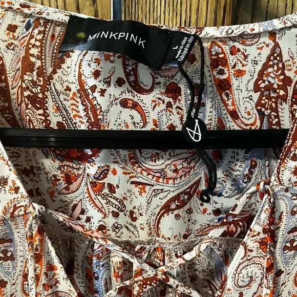 MINK pink paisley print blouse L - Picture 5 of 8